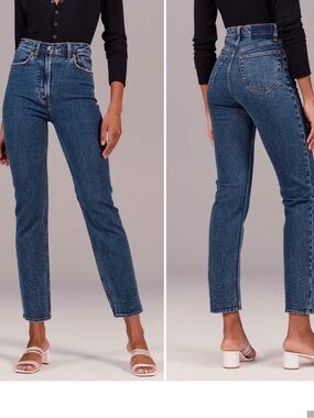 Abercrombie & Fitch Ultra High Rise Ankle Straight Size 25 XS Blue Denim Jeans